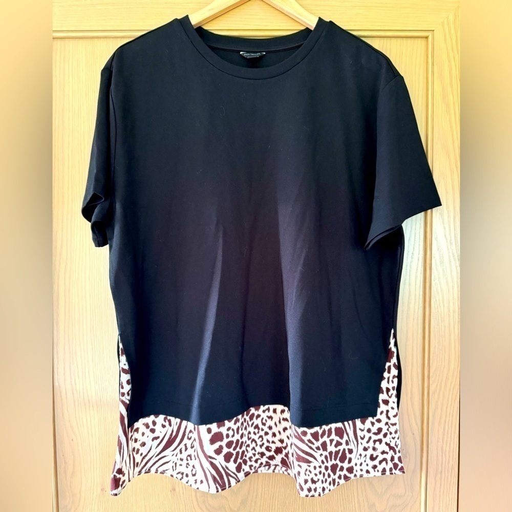 Ann Taylor Pullover Heavy Tee Animal Print Hemline / xlarge